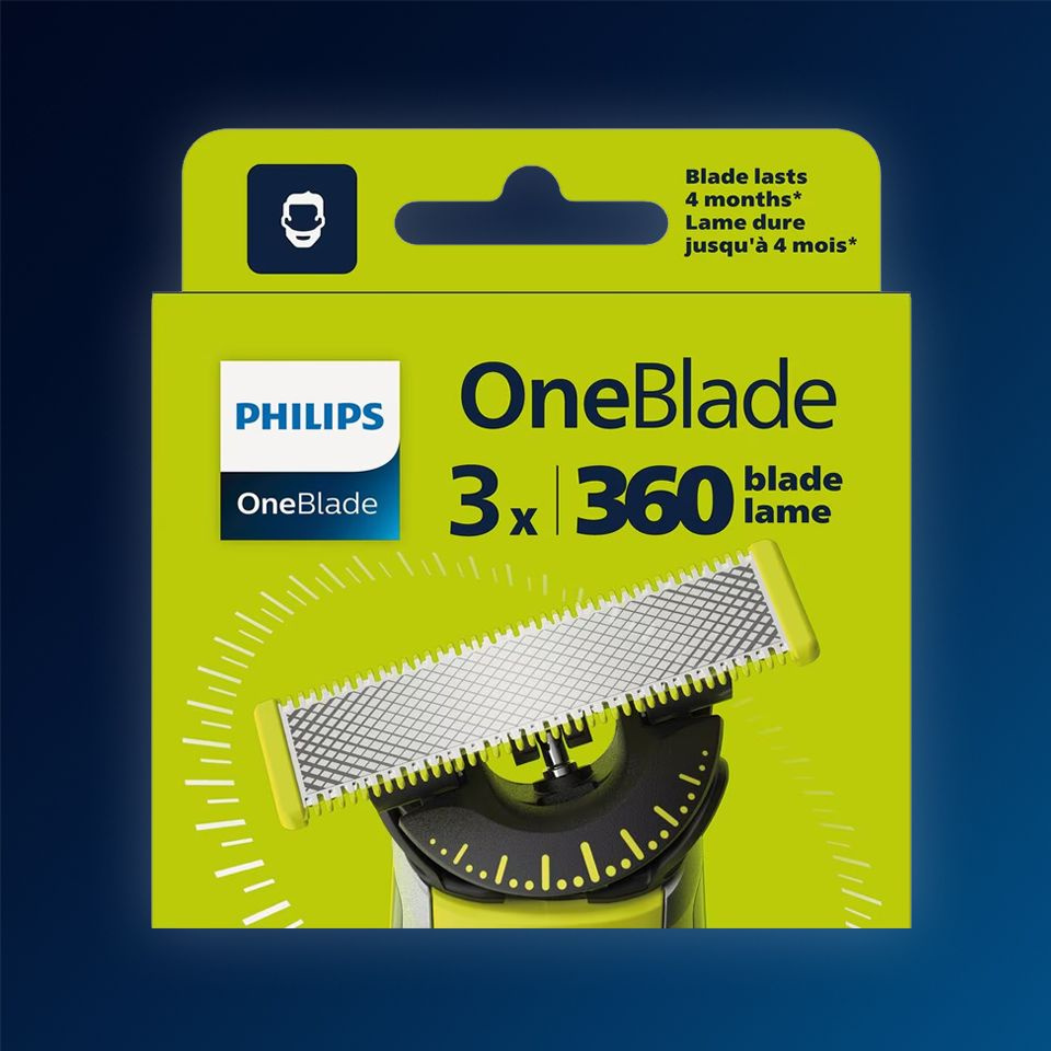 Cменные лезвия для триммера Philips Oneblade, 360 градусов, насадка для ...