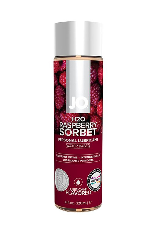 Лубрикант на водной основе с ароматом малины JO Flavored Raspberry Sorbet - 120 мл.  #1