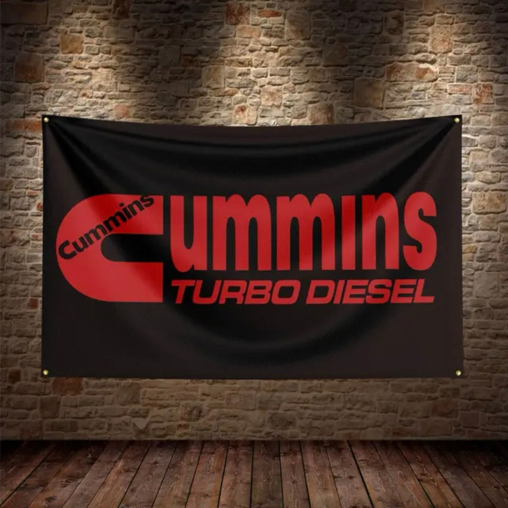 Флаг плакат баннер Cummins Turbo Diesel Камминс Турбо Дизель #1