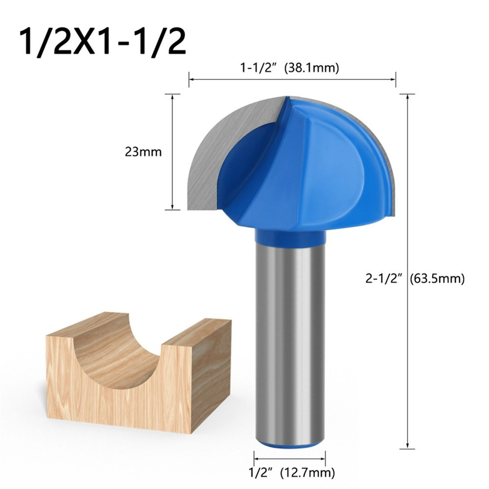 1/2 хвостовика с круглым носом и канавкой, стержневая фреза, двойные деревообрабатывающие инструменты, #1