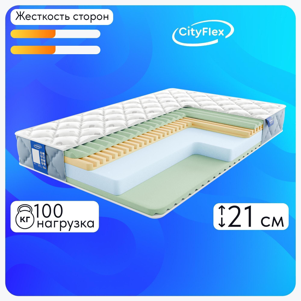 CityFlex Матрас Твист 21 mix R, Беспружинный, 70х190 см #1