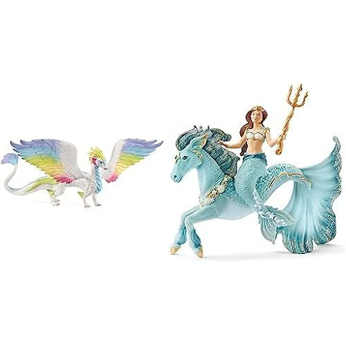 SCHLEICH 70728 Радужный дракон, для детей от 5 до 12 лет, игрушечная фигурка Баяла и 70594 Русалочка #1