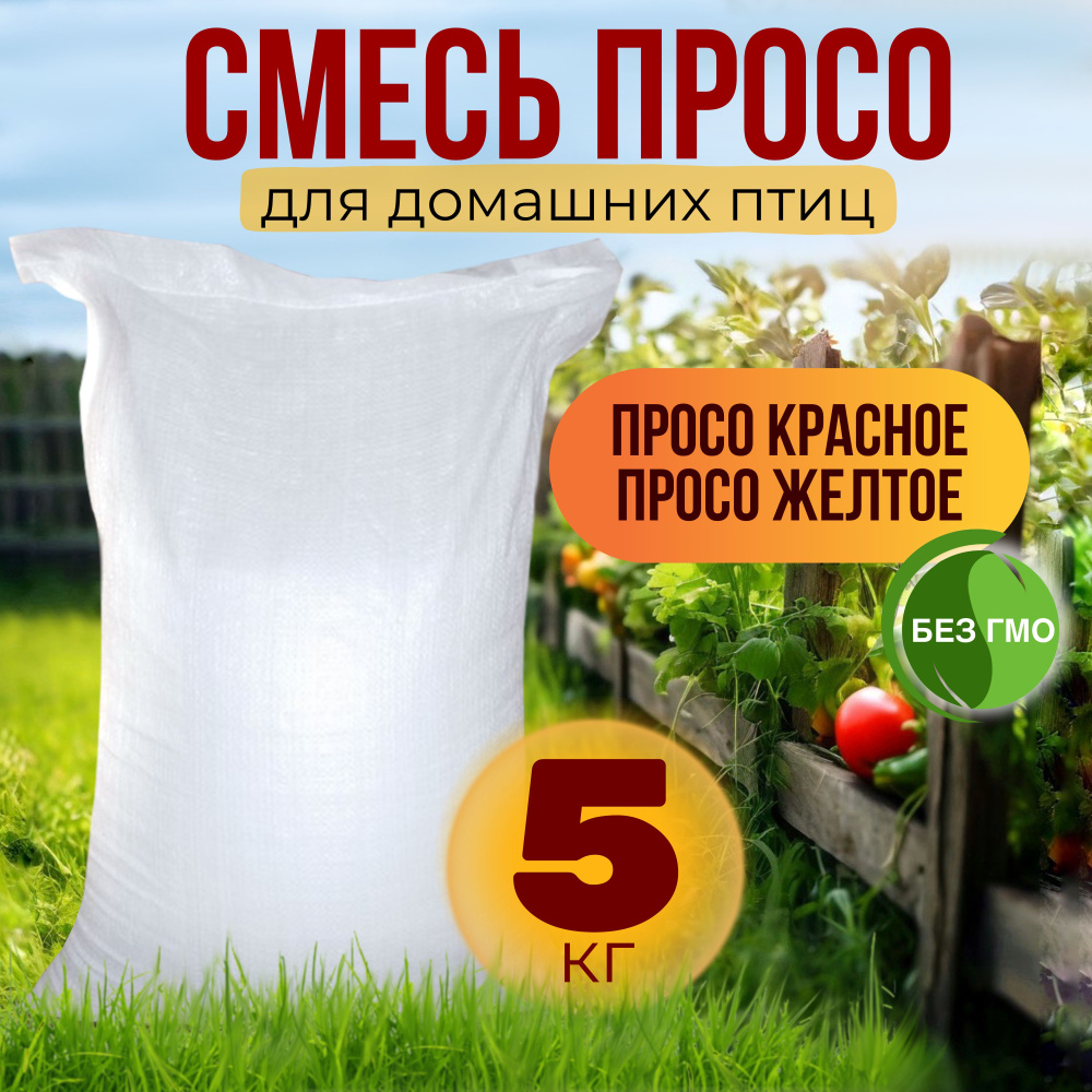 Корм просо желтое и красное для попугаев, домашних птиц и грызунов 5 кг  #1