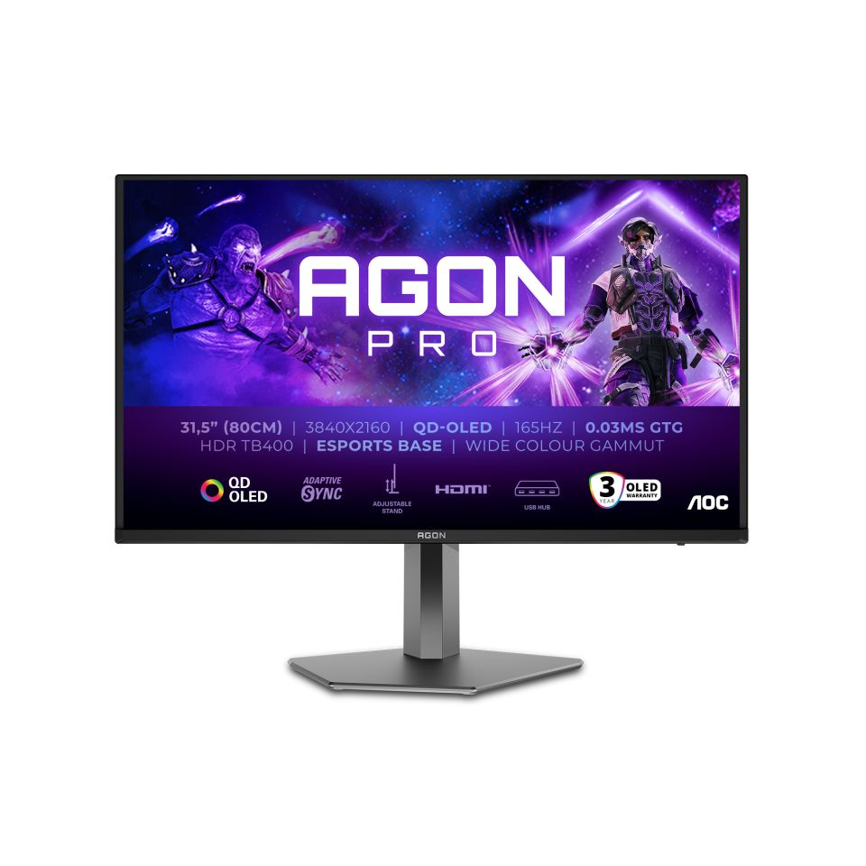 AOC 32" Монитор AGON AG326UD (2024) , QD-OLED, 3840x2160, 10 Bit, HDR TrueBlack 400, 165 Гц, 16:9, черный #1