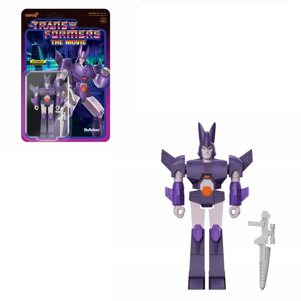 игрушки Super7 фигурки Transformers ReAction Figures Wave 6 Cyclonus (G1) #1