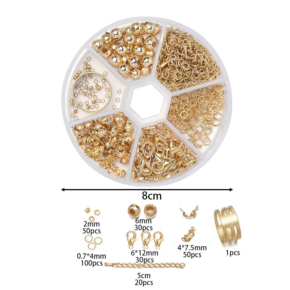 Набор фурнитуры для колье , браслетов , цвет светлое золото , 281шт  #1