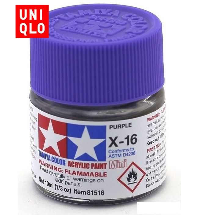 Краска акриловая X-16 Purple gloss, acrylic paint mini 10 ml. (Фиолетовый глянцевый) Tamiya 81516  #1