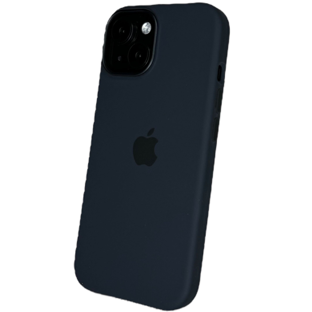 Silicone Case для Iphone 15, Оригинальный Силиконовый Чехол с MagSafe, с анимацией (NFС), цвет Черный #1