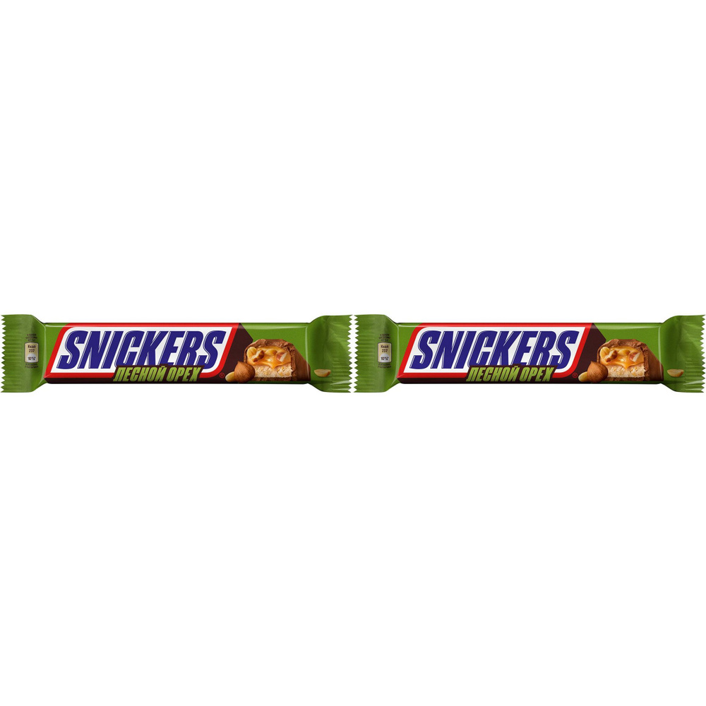 Батончик Snickers шоколадный с лесным орехом 81 г, набор: 2 штуки #1