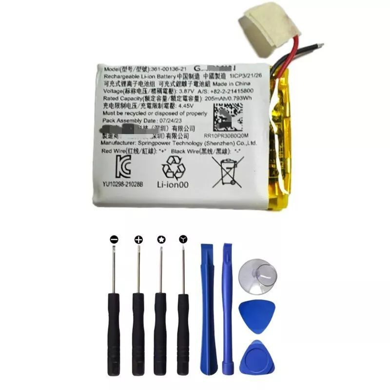 361-00136-21 205mAh 3.87V Аккумулятор для Garmin Venu SQ Music SmartWatch #1