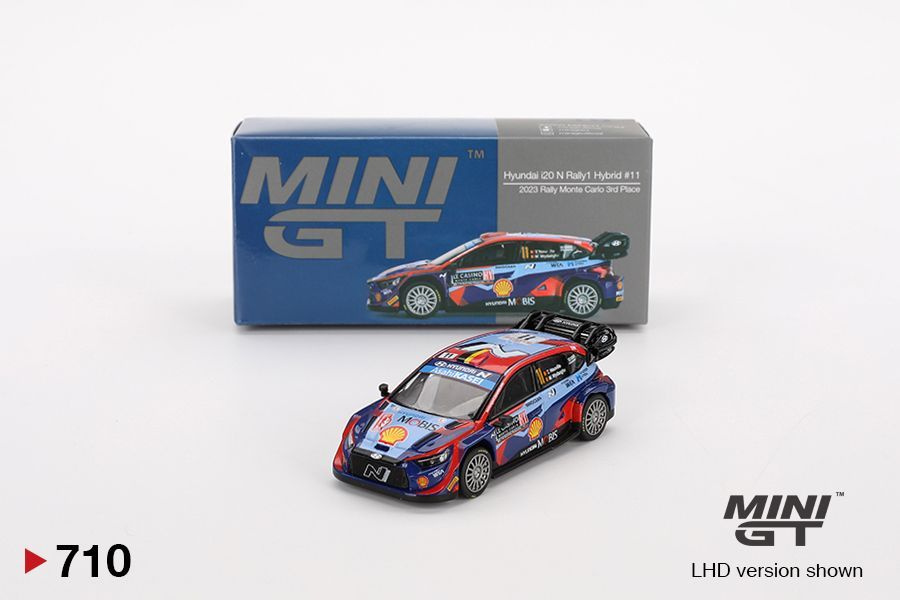 Коллекционная машинка MINI GT 1:64 Hyundai i20 N Rally1 2023 Rally LHD #1