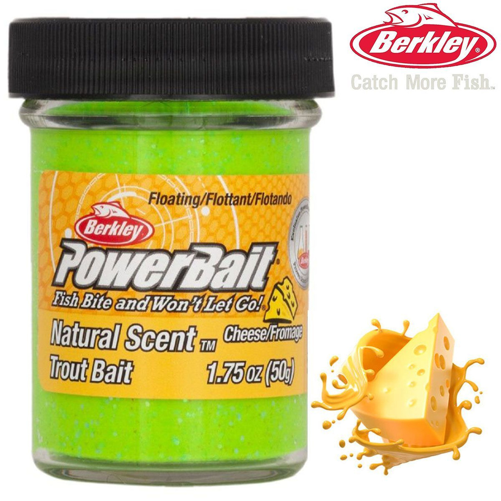 Паста Berkley PowerBait Natural Scent Trout Bait Cheese Charteuse/gltr 50g #1