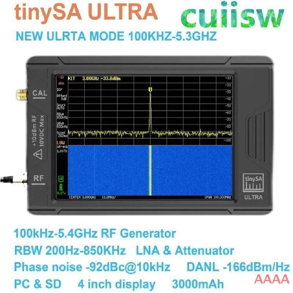 Портативный крошечный анализатор спектра TinySA ULTRA с 4-дюймовым дисплеем, радиочастотным генератором #1