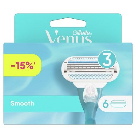 Cменные кассеты для женского бритвенного станка Venus Smooth, 3 лезвия, 6 шт., повторяющие изгибы тела #1