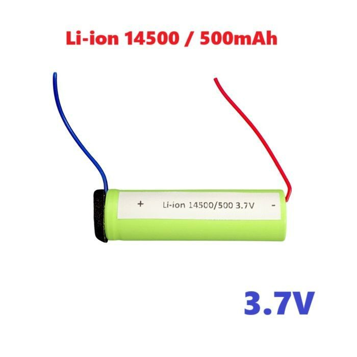 Аккумулятор с выводами Li-ion 14500/500 mAh 3.7V батарея с голыми проводами, запчасти для электробритвы, #1