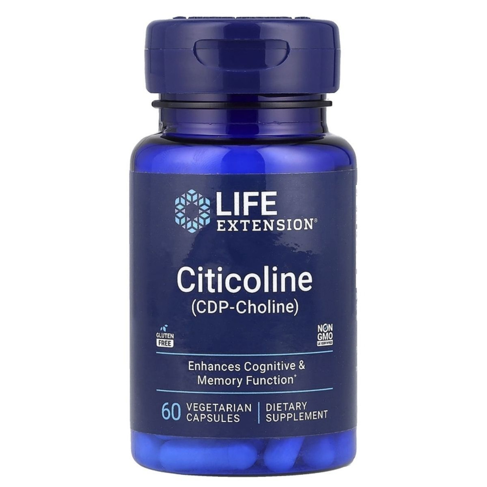 Витамин B4 (Холин) Life Extension Citicoline (CDP-Choline) 60 капсул #1