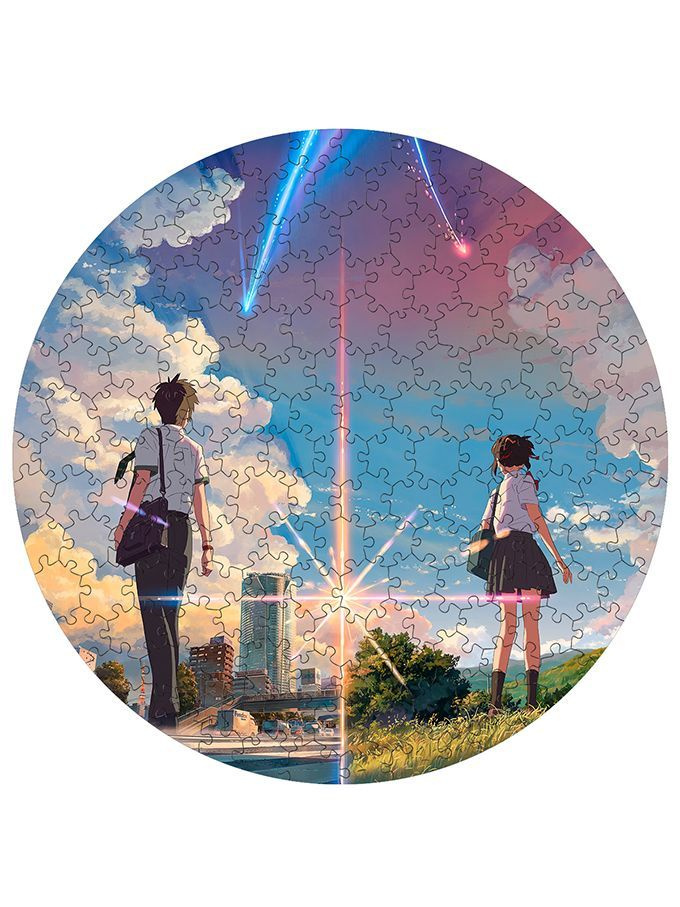 Деревянный пазл - картина на стену Манга Аниме Твое имя Your Name 30х30см 169 деталей #1