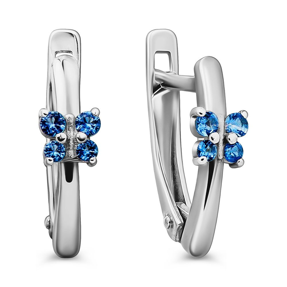 Серьги женские с фианитами серебро 925 пробы 585GOLD #1