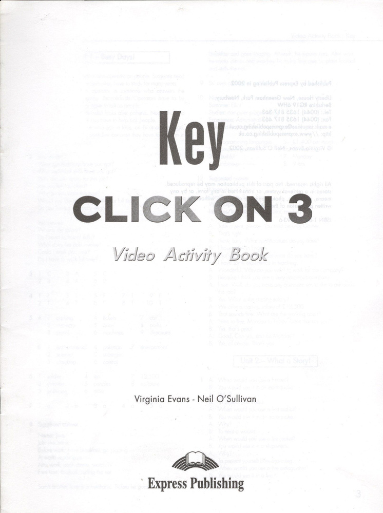 Click On 3. DVD Activity Book Key #1