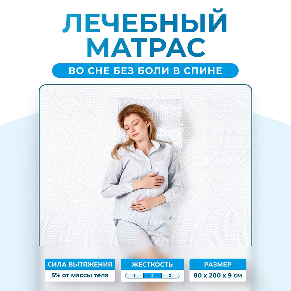 Ортопедический матрас топпер жесткость 2 от 50 до 110 кг наматрасник для ночного сна детензор - FIBROTOP #1