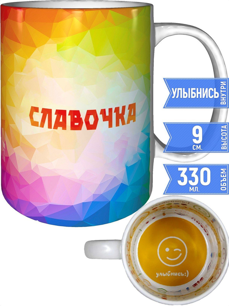 Кружка с именем Славочка - внутри улыбнись #1