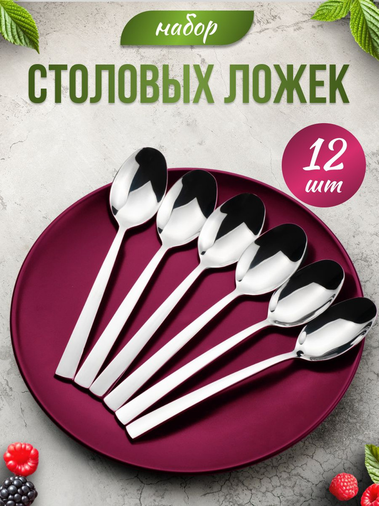 WELLSEVAN Ложка столовая столовые приборы 12 предм. хром #1