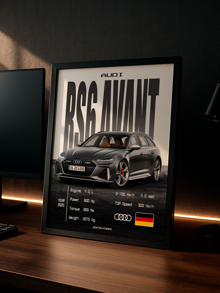 Автомобильный постер Audi RS6 AVANT C8 #1
