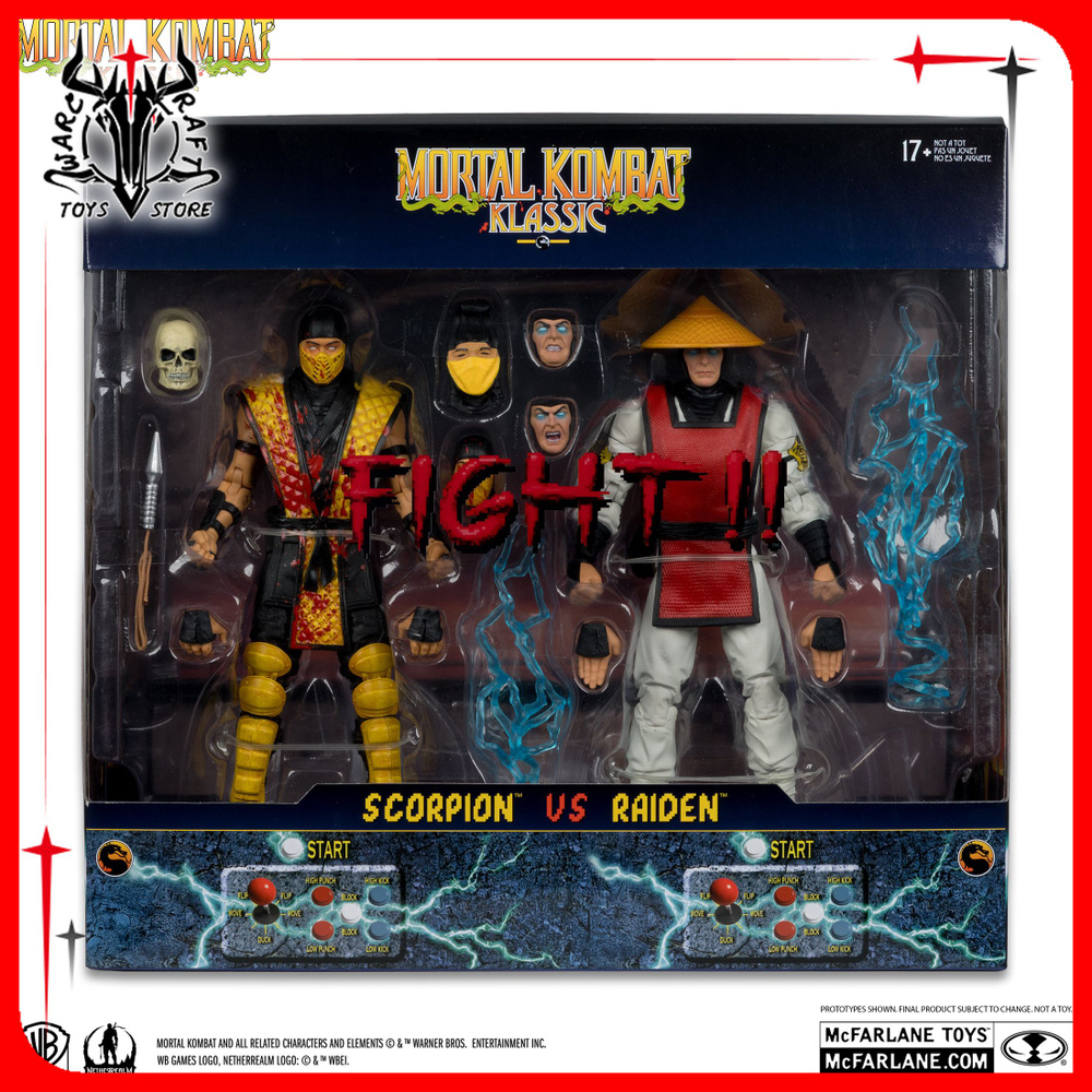 McFarlane Toys Mortal Kombat Klassic Скорпион против рейден Action