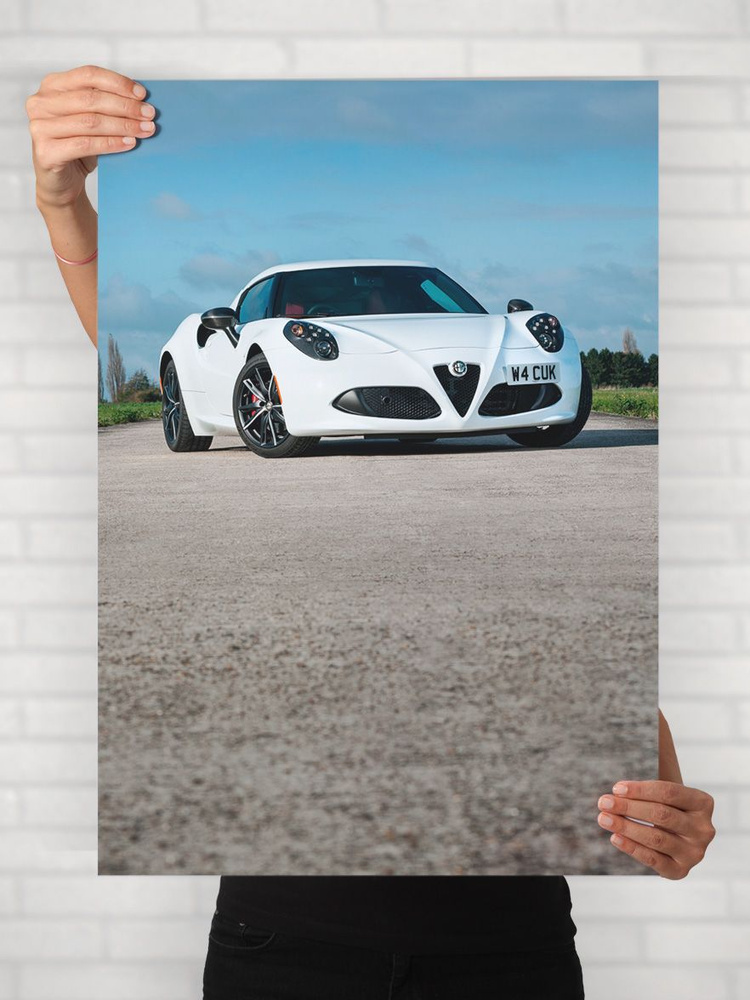 Плакат на стену для интерьера Легенды Авто (Альфа Ромео 4C - Alfa Romeo 4C 3) - Постер по машине формата #1