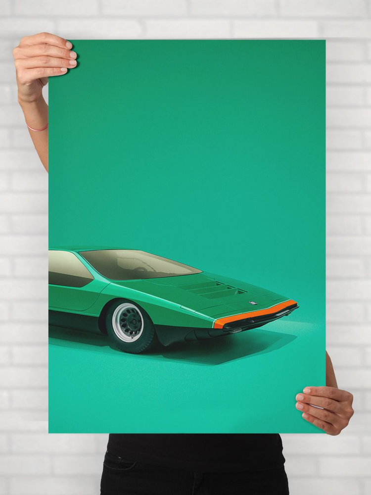 Плакат на стену для интерьера Легенды Авто (Альфа Ромео Карабо - Alfa Romeo Carabo 3) - Постер по машине #1
