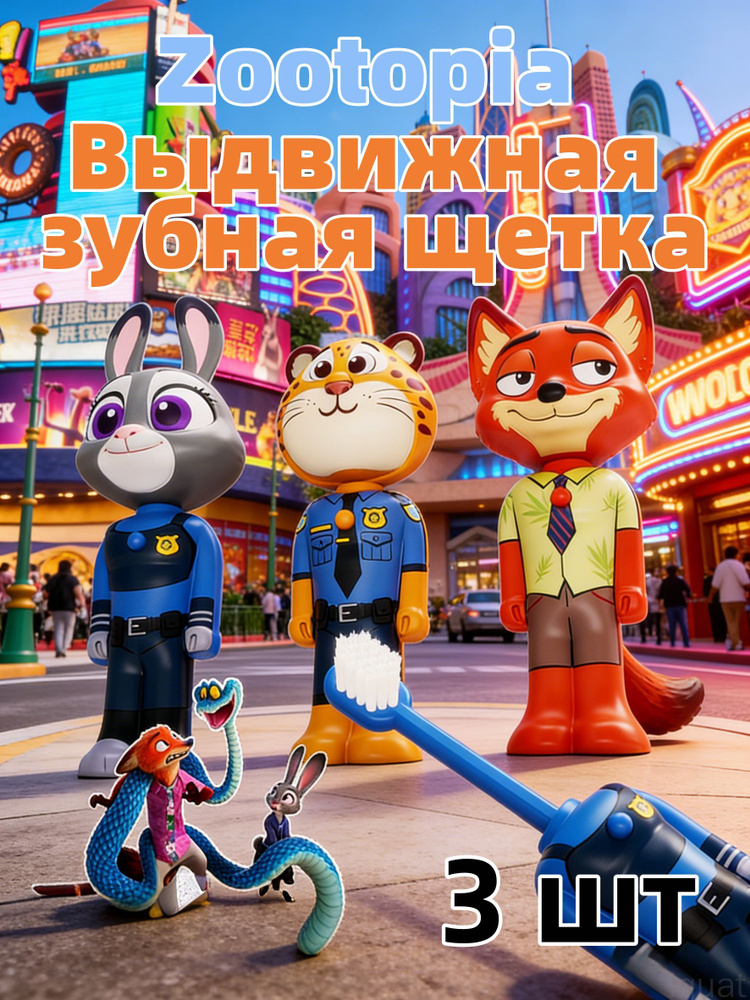 Zootopia Детская зубная щетка 3 шт #1