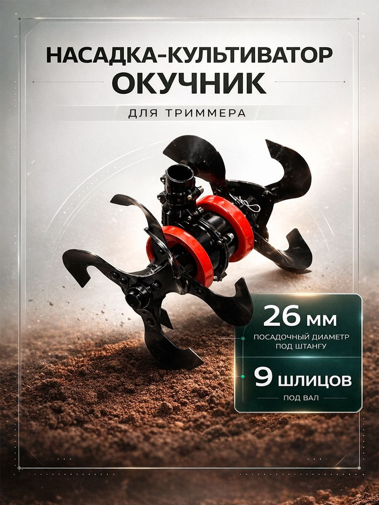 Насадка культиватор окучник для триммера 26/9 NEW DP #1
