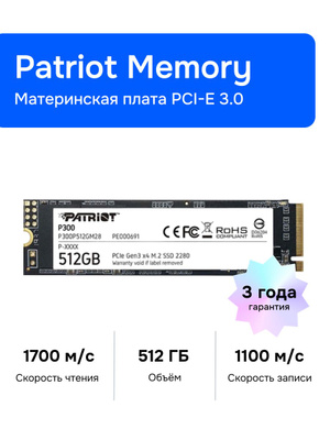 Patriot Memory Patriot P300p512gm28 Patriot P300 Ssd Patriot P300