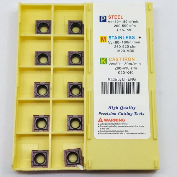 10 Inserti In Carburo SCMT09T304 LF6018 Per Tornio - Alta Resistenza Per Acciaio Inox