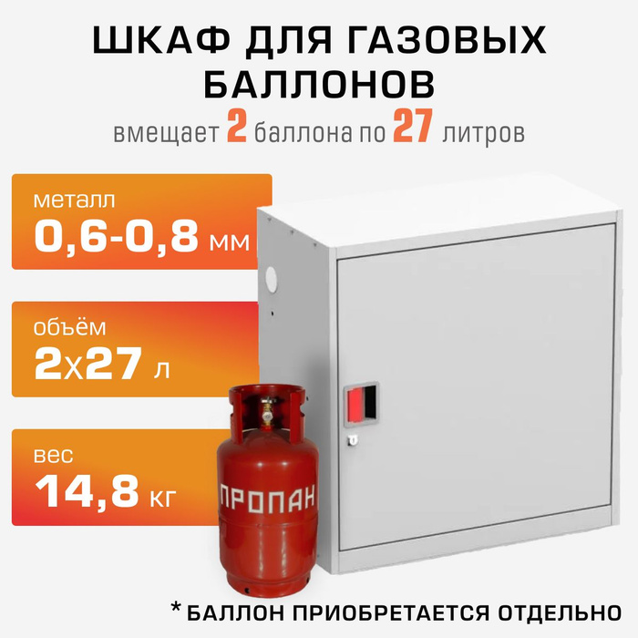 Шкаф для 2 газовых баллонов 27 л