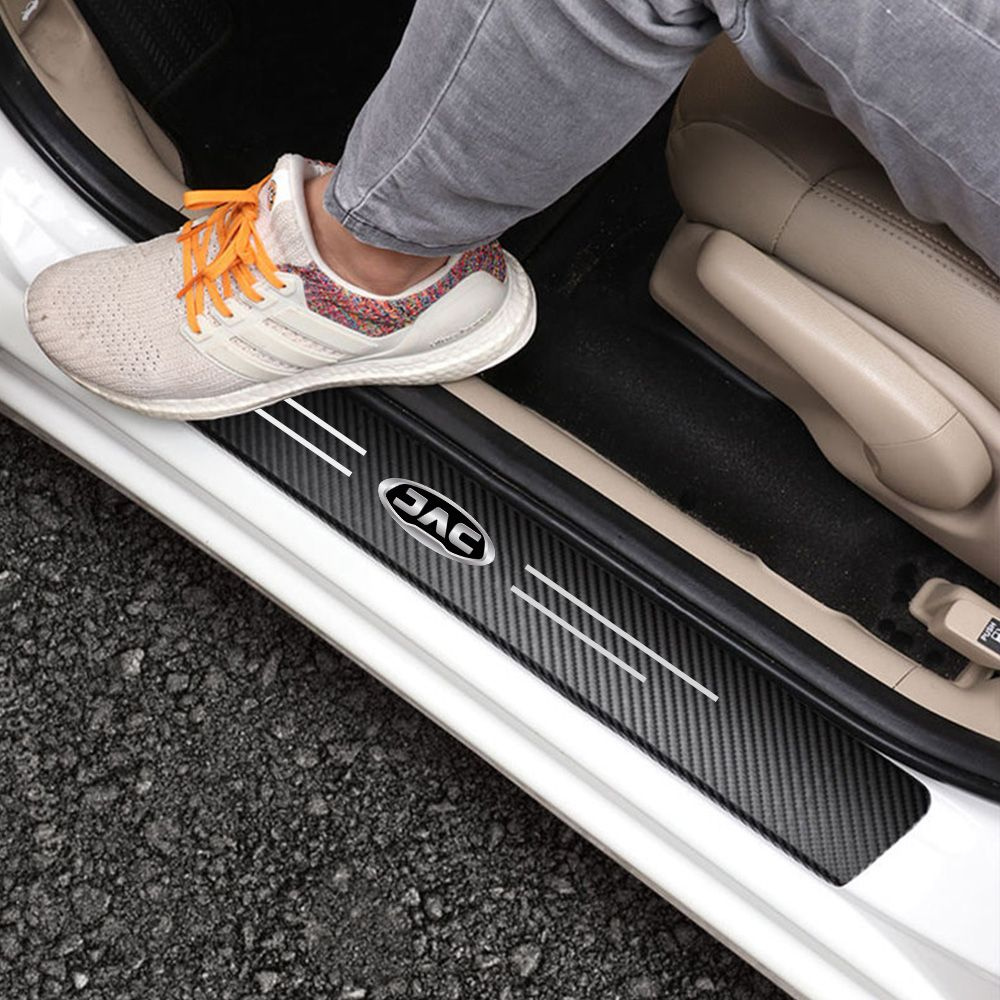 5 шт. наклейки на порог автомобиля из углеродного волокна, задний ...