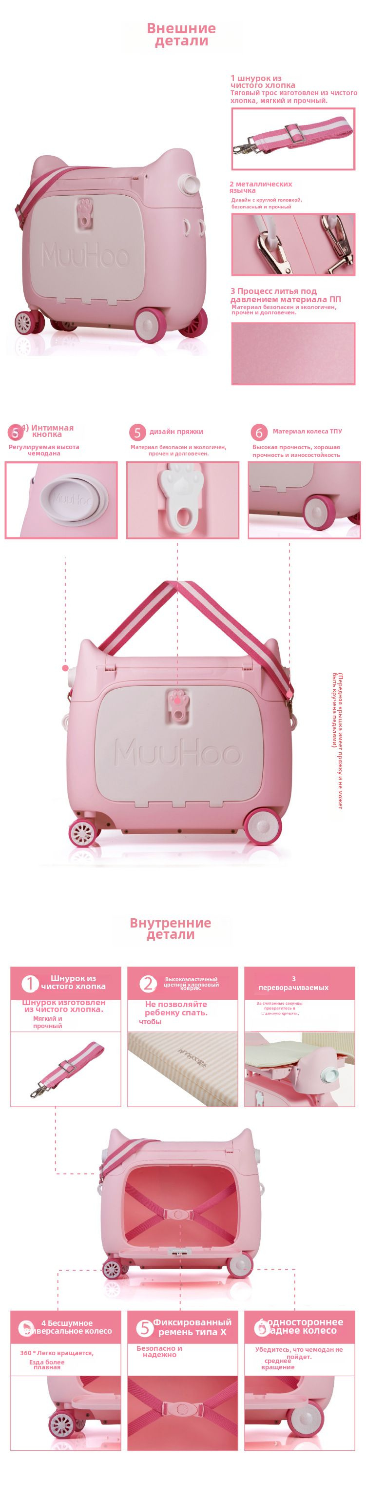 MuuHoo Чемодан детский ABS пластик 50 см 20 л - купить с доставкой по ...