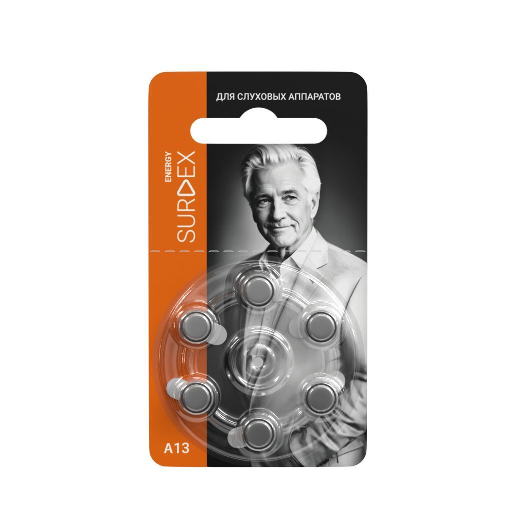 SURDEX Energy ZA13 Батарейки для слуховых аппаратов воздушно-цинковые ...