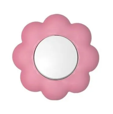 Выключатель двухклавишный HAPPY Цветок с/у, белый/розовый KRANZ