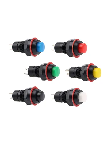 DS-213 Мини пластиковый кнопочный,выключатель 1NO, М10 1А нет фиксации-черный черный