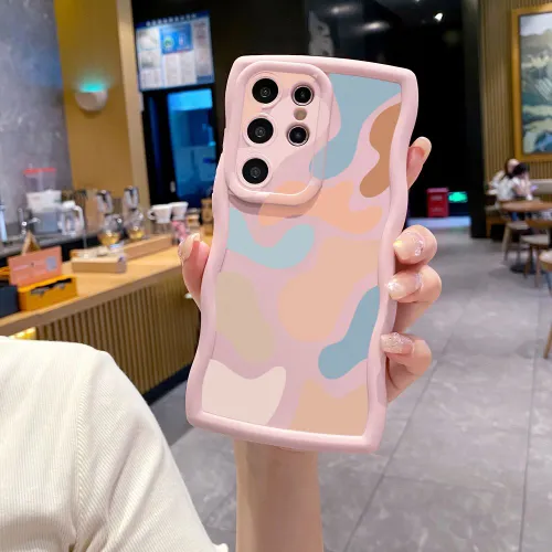 Чехол на Самсунг галакси Samsung S24 Ultra Картины моранди Корпус телефона с волновой рамкой защищен