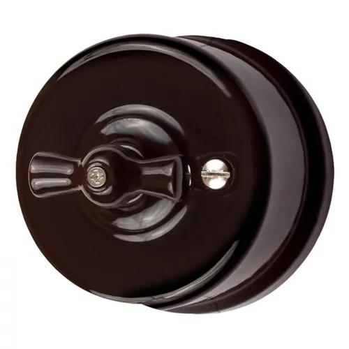 Выключатель 2кл керамика коричневый Бирони Лизетта В1-202-02