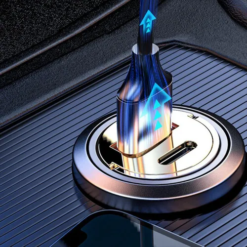 Автомобильное зарядное устройство для телефона мощностью 120 Вт, адаптер с портом USB Type-C, мини-U