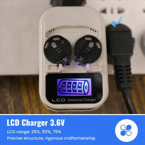 Интеллектуальное зарядное устройство 3,6 В для батарей-таблеток LIR2032, LIR2025, LIR2016, вилка евр