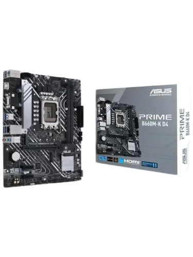 Материнская плата ASUS PRIME B660M-K D4 LGA1700 mATX 2xDDR4 PCIEx16 2xPCIEx1 2xM.2 HDMI VGA GLAN (90