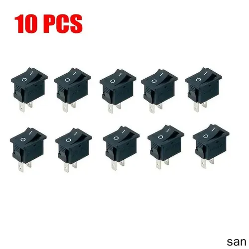 10ШТ Мини-Кулисный Переключатель 2-Контактный ВКЛ-ВЫКЛ SPST 125VAC/6A 250VAC/3A Черный