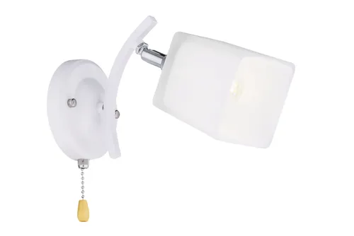 Светильник настенный, бра Престиж хром+белый на 1 лампу E27, выключатель на корпусе