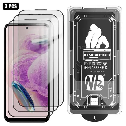 Для Redmi Note 12S 3 шт. легко устанавливаемая коробка без пыли 3D с изогнутыми краями HD гальваниче