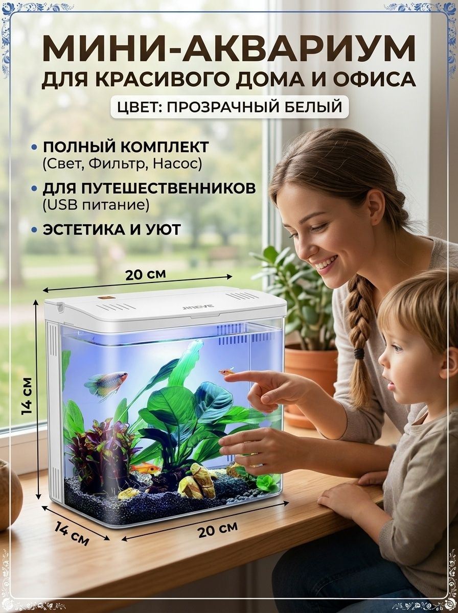 АквариумДляПетушкаСФильтромИПодсветкой