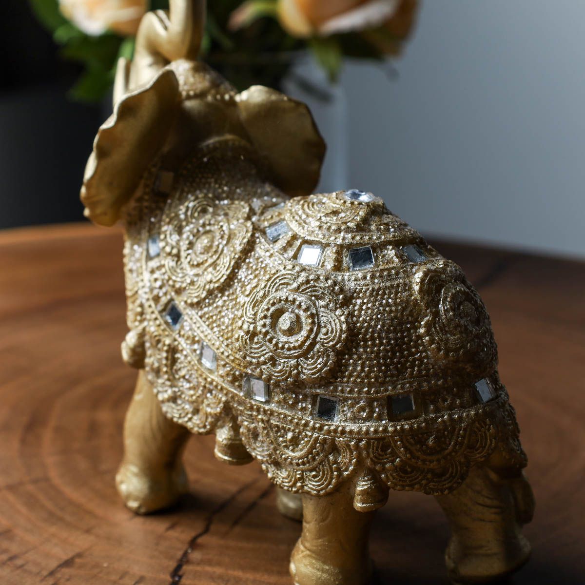 Статуэтка Слон, полистоун, 15 см, цвет золотой — фото 3